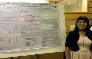 Cyndy Vasquez presenting at Summer 2015 Student Research Symposium for School for Science and Math at Vanderbilt University